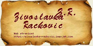 Živoslavka Racković vizit kartica